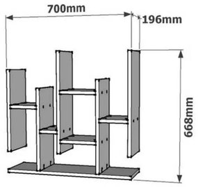 Ραφιέρα τοίχου Bemba σε καρυδί απόχρωση 70x19,6x68,8 εκ. 70x19.6x68.8 εκ.