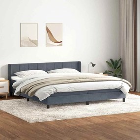 Box Spring Κρεβάτι με στρώμα Σκούρο γκρι 200x220 cm Βελούδινο - Γκρι