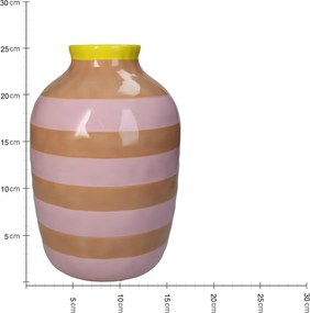 Βάζο ArteLibre Με Ρίγες Ροζ Δολομίτης 17.6x17.6x26.4cm