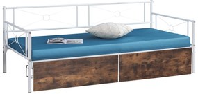 ΚΡΕΒΑΤΙ-ΚΑΝΑΠΕΣ BERNIE HM21121.01 ΛΕΥΚΟΣ ΜΕΤΑΛ.ΣΚΕΛΕΤΟΣ & ΣΥΡΤΑΡΙΑ- ΓΙΑ 190x90εκ.