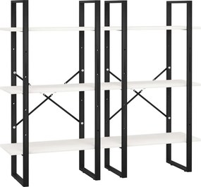 vidaXL Ράφι Αποθήκευσης Λευκό 60 x 30 x 210 εκ από Μασίφ Ξύλο Πεύκου