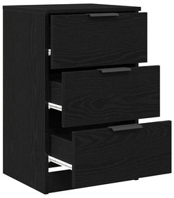 vidaXL Κομοδίνο 2 pcs Μαύρη δρυς 40 x 65 x 65 εκ. Επεξεργασμένο ξύλο