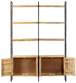 Βιβλιοθήκη με 4 Επίπεδα 124x30x180 εκ. Ακατέργαστο Ξύλο Μάνγκο - Καφέ