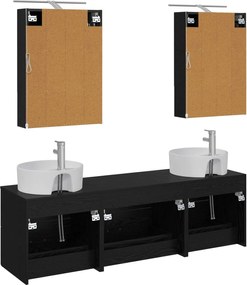 vidaXL Σετ Επίπλων Μπάνιου 5 pcs Μαύρη Δρυς