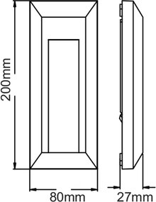Απλίκα NETTO Επίτοιχη Λευκή PC 0.7W θερμό φως 3000K 60lm IP65 230V 9x3014LED