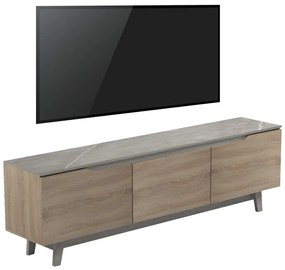 Έπιπλο τηλεόρασης Kasandra pakoworld σε μπεζ μαρμάρου-sonoma απόχρωση 180x35x48.5εκ