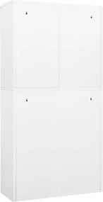 vidaXL Ντουλάπα Γραφείου Λευκή 90 x 40 x 180 εκ. Ατσάλινη