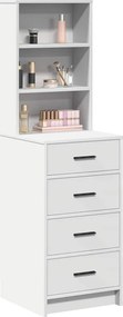vidaXL Highboard με συρτάρι Λευκό 40 x 41 x 135 εκ. Επεξεργασμένο ξύλο