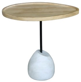 PILEA 56 SIDE TABLE ΦΥΣΙΚΟ ΛΕΥΚΟ 56x43xH56cm - 04-1069