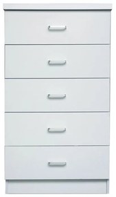 DRAWER Συρταριέρα με 5 Συρτάρια, Απόχρωση Άσπρο 60x40x97cm Ε7395,1