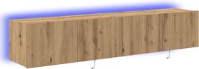 vidaXL Ντουλάπι Τηλεόρασης Τοίχου 2 pcs Artisan Oak 80 x 35 x 31 cm