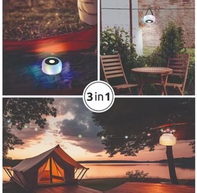 Ηλιακό Κρεμαστό Φωτιστικό 3:1 LED RGB 1W Μαύρο-Λευκό USB ΙΡ65 36819 Globo Lighting-36819-Μαύρο-Λευκό 36819