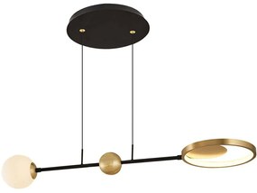 Φωτιστικό Οροφής - Ράγα 414LRC1223 Φ82x120cm Led 2200lm 22W 3000K Gold-Black Opviq