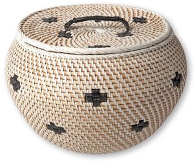 Basket S Line χειροποίητο με μαύρες λεπτομέρειες με καπάκι YL.07-00N3