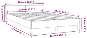 ΠΛΑΙΣΙΟ ΚΡΕΒΑΤΙΟΥ ΜΕ ΚΕΦΑΛΑΡΙ ΣΚ. ΓΚΡΙ 120X190 ΕΚ. ΒΕΛΟΥΔΙΝΟ 379548