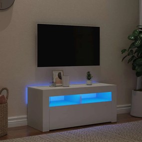 vidaXL Έπιπλο Τηλεόρασης με LED Λευκό 90 x 35 x 40 εκ.