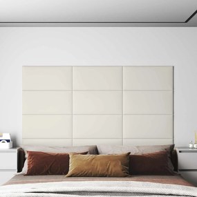 vidaXL Κεφαλάρι Τοίχου 12 pcs Κρεμ Βελούδο