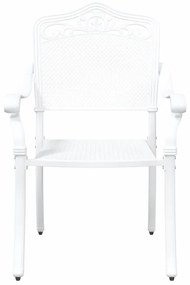 vidaXL Καρέκλα Κήπου 2 pcs Λευκό 55 x 56.5 x 91εκ Αλουμίνιο