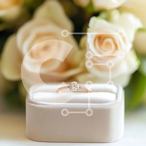 Σετ των 2 Intra Συλλεκτικό Ξύλινο Παζλ Plywood 4mm - Κομψό δαχτυλίδι αρραβώνων με τριαντάφυλλα Σε Ξύλινο Κουτί - Διαστάσεις: 10x10 cm – 25 κομμάτια