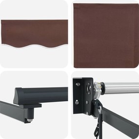 vidaXL Ηλεκτρικό Αναδιπλούμενο Σκίαστρο Καφέ 2,5 x 2 m