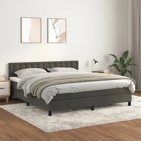 ΚΡΕΒΑΤΙ BOXSPRING ΜΕ ΣΤΡΩΜΑ ΣΚΟΥΡΟ ΓΚΡΙ 180X200 ΕΚ. ΒΕΛΟΥΔΙΝΟ 3141558