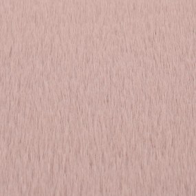 Χαλί Ροζ Παστέλ 160 εκ. από Συνθετική Γούνα Κουνελιού - Ροζ