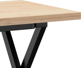 vidaXL Τραπεζάκι Σαλονιού Πλαίσιο X Μασίφ Πεύκο/Ατσάλι