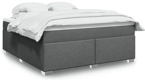 vidaXL Κρεβάτι Boxspring με Στρώμα Σκούρο Γκρι 180x200 εκ Υφασμάτιν
