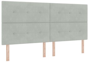 vidaXL Κρεβάτι με στρώμα Φωτεινό Γκρι 200x200 cm Βελούδο