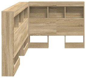 vidaXL Κεφαλάρι Αποθήκης με ράφι Sonoma Δρυς 90 cm Επεξεργασμένο ξύλο