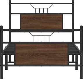 vidaXL Πλαίσιο Κρεβατιού Χωρ. Στρώμα Καφέ Δρυς 75x190εκ Επεξ. Ξύλο