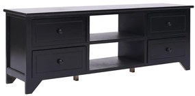 vidaXL Έπιπλο Τηλεόρασης Μαύρο 108x30x40 εκ. από Μασίφ Ξύλο Παυλώνιας