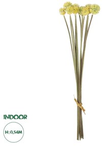 GloboStar® Artificial Garden PALE YELLOW DANDELION BOUQET 21363 Τεχνητό Διακοσμητικό Ταραξάκο Μπουκέτο Y54cm