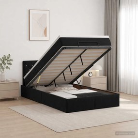 vidaXL Κρεβάτι Ottoman με στρώμα Μαύρο 120 x 190 cm Βελούδο