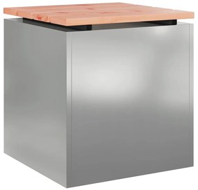 vidaXL Παγκάκι κήπου Ασημί 40 x 40 x 43 cm Γαλβανισμένος χάλυβας