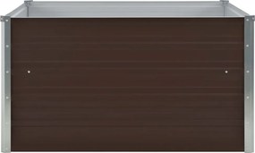 vidaXL Ζαρντινιέρα Ψηλή Καφέ 100 x 100 x 45 εκ. Γαλβανισμένος Χάλυβας