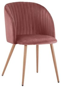 VELVET ARMCHAIR LEAH IN DUSTY PINK WITH METALLIC LEGS s  51x58x80 cm