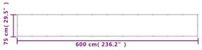 Διαχωριστικό Βεράντας Άμμου 75x600εκ 100% Πολ. Ύφασμα Oxford - Κίτρινο