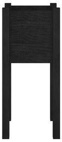 Ζαρντινιέρα Μαύρη 31 x 31 x 70 εκ. από Μασίφ Ξύλο Πεύκου - Μαύρο