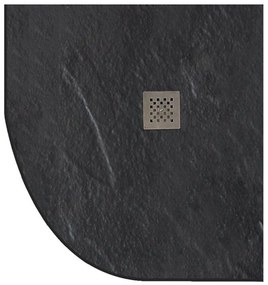 Ντουζιέρα Ημικυκλική Υψηλής Αντοχής Pietra PR80802AR 80x80x2,5cm Ardesia-Dark Grey Karag 80 x80 Συνθετικό Υλικό