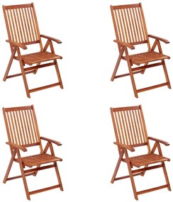 vidaXL Καρέκλες Κήπου Πτυσσόμενες 4 Τεμαχίων από Μασίφ Ξύλο Ακακίας
