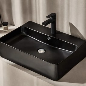 Tema Strata 60 Black Matt 61x42 - Επιτραπέζιος &amp; Επιτοίχιος Νιπτήρας