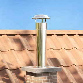 vidaXL Επέκταση Κεφαλής Καμινάδας Ασημί 26 x 26 x 50 εκ.