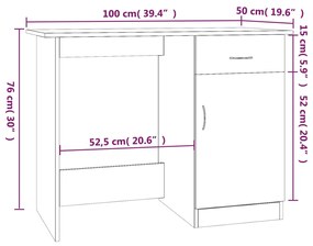 ΓΡΑΦΕΙΟ ΚΑΠΝΙΣΤΗ ΔΡΥΣ 100X50X76 ΕΚ. ΑΠΟ ΕΠΕΞΕΡΓΑΣΜΕΝΟ ΞΥΛΟ 815420