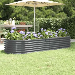 vidaXL Ζαρντινιέρα Ανθρακί 224x80x36 εκ Γαλβανισμένος χάλυβας