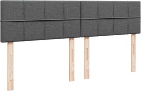 vidaXL Κρεβάτι Boxspring με Στρώμα Σκούρο Γκρι 180x200 εκ Υφασμάτιν