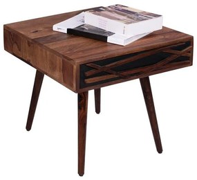 Bedside Table  Joleen from wood in walnut color 50x50x50cm