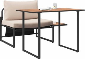 vidaXL Εξωτερική Καρέκλα Χάλυβα 2 pcs Taupe Ατσάλι
