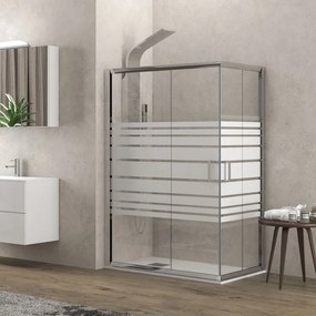 KARAG NEW FLORA Καμπίνα τετράγωνη με σεριγραφάτο κρύσταλλο NEW FLORA 100 Χρωμέ KARAG 70x70x180cm KARAG-5206836560465