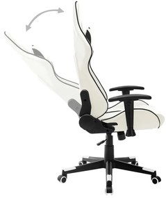 vidaXL Καρέκλα Gaming Ασπρόμαυρη από Συνθετικό Δέρμα